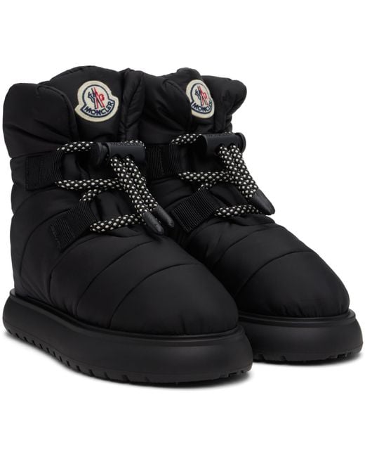 Moncler Black Logo Patch Padded Snow Boots