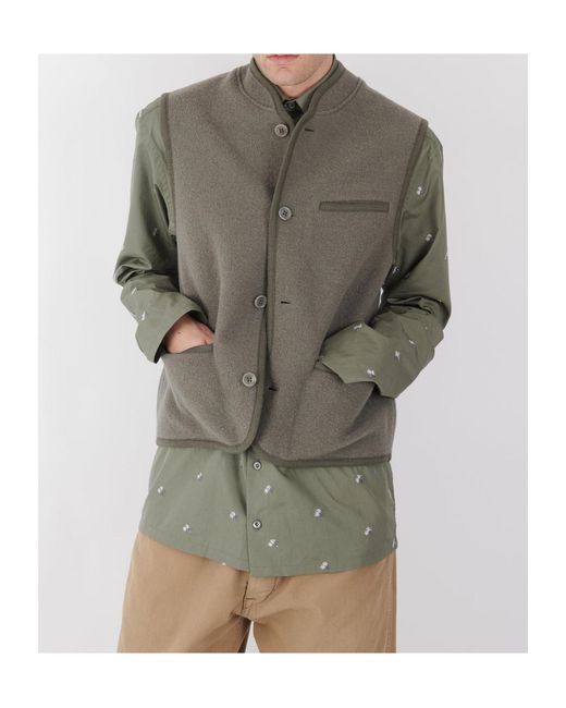 Rier Green Sleeveless Wool Vest for men