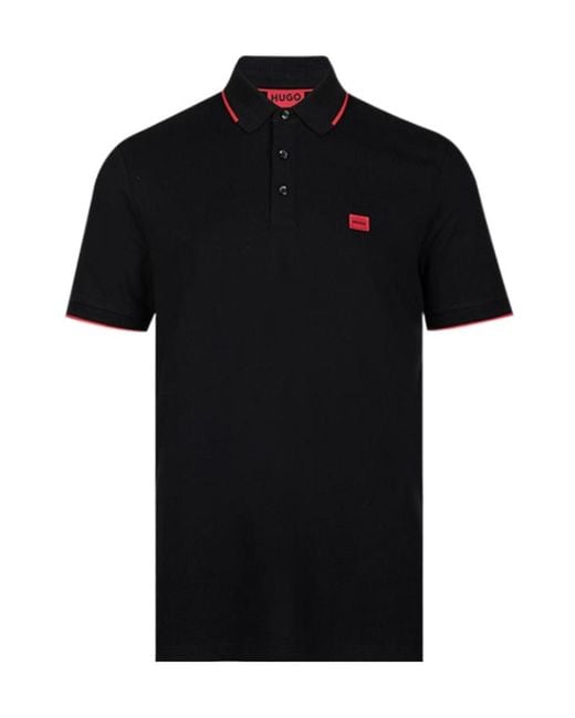 Boss Black Logo-Patch Cotton Polo Shirt for men
