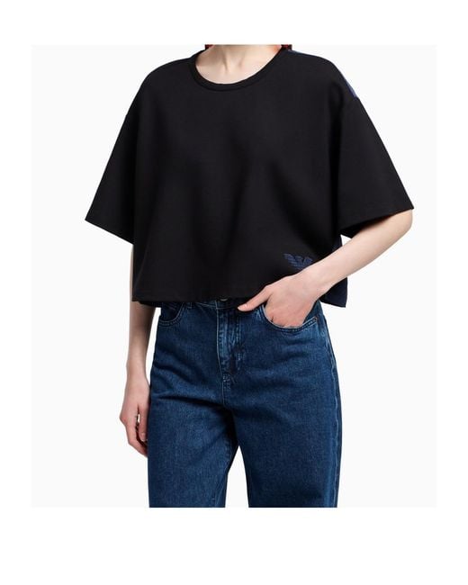 Emporio Armani Black Panelled Crewneck T-Shirt