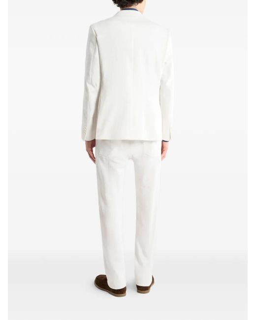 Etro White Roma Single-Breasted Blazer for men