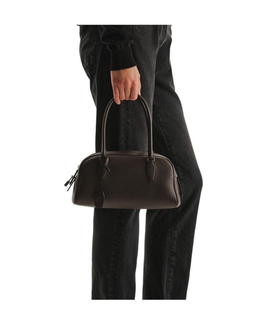 The Row Black India Small Top Handle Bag