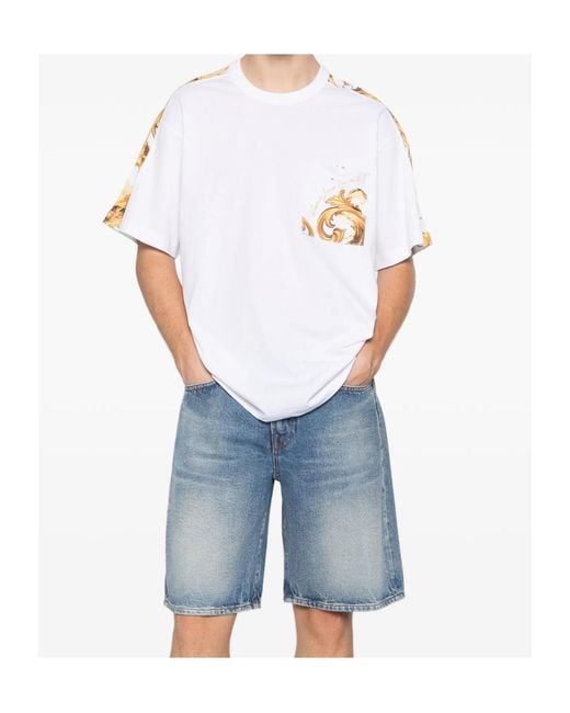 Versace Jeans White Chest-Pocket T-Shirt for men