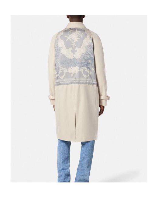 Versace White Barrocco Sea Cotton Coat for men