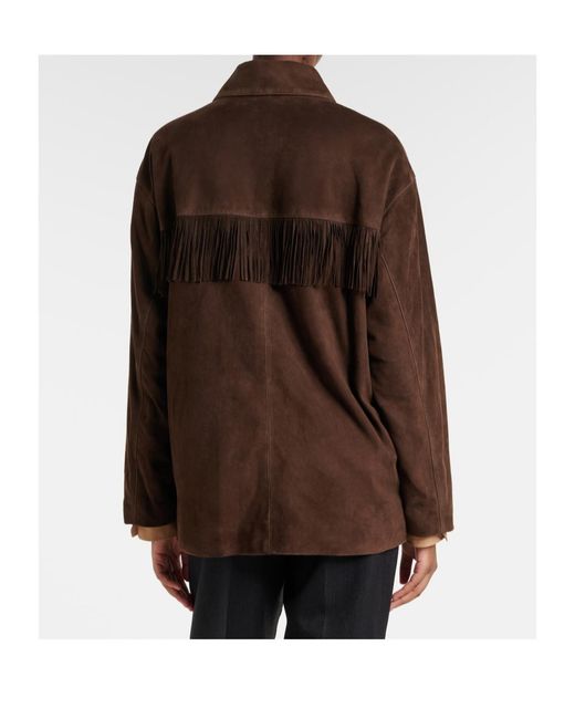 Nili Lotan Brown Foudre Fringed Suede Jacket
