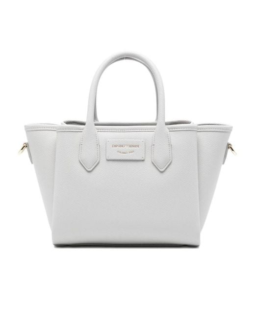 Emporio Armani White Small Shopping Bag
