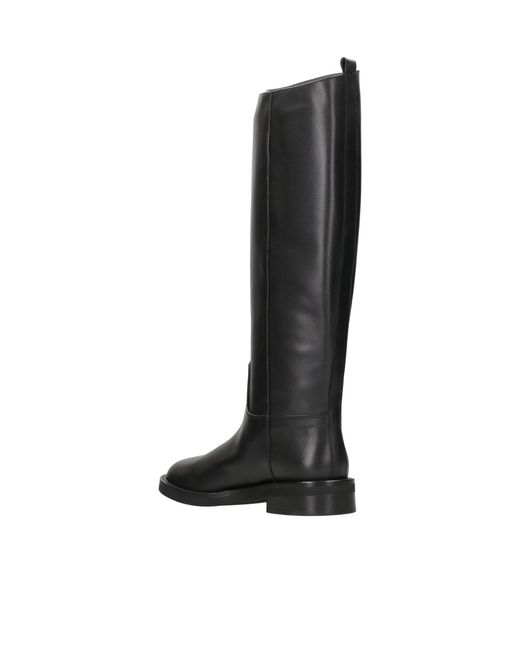 Via Roma 15 Black Round-Toe Ankle Boots