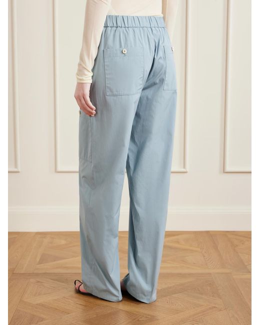 Jil Sander Blue Drawstring Cargo Casual Pants