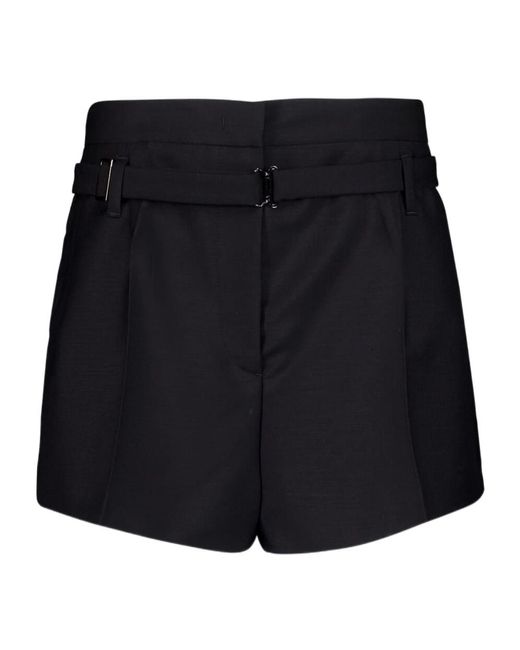 Prada Black Belted Blend Shorts