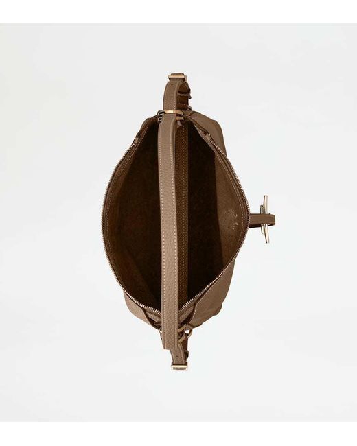 Tod's Brown Small T Timeless Leather Shoulder Bag