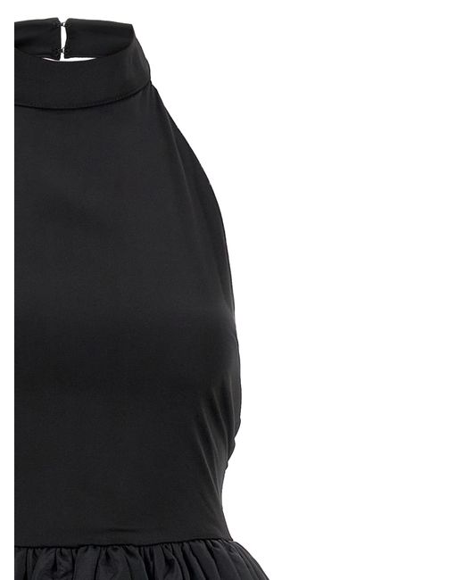 ROTATE BIRGER CHRISTENSEN Black Satin Taffeta Maxi Dress