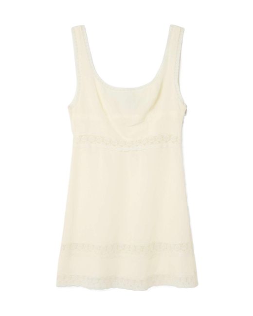 Rixo Natural Lace Trimmed Dress