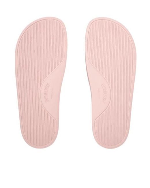 Burberry Pink Furley Logo Slides