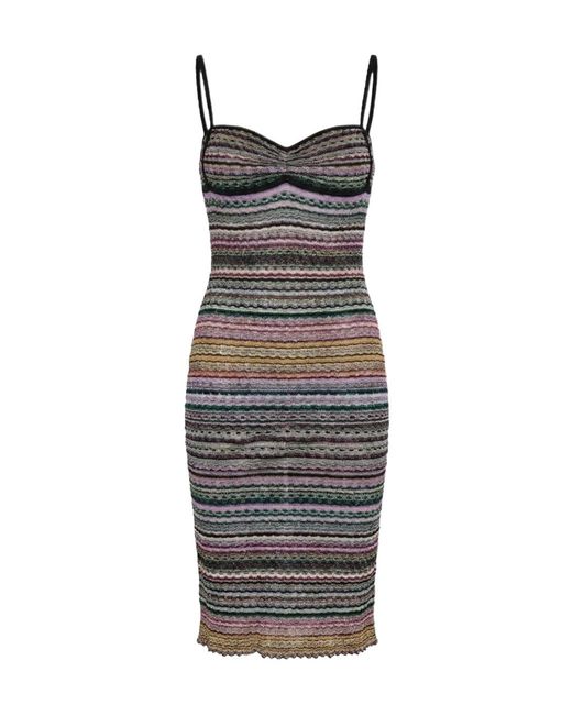 Missoni Multicolor Striped Trim Dress