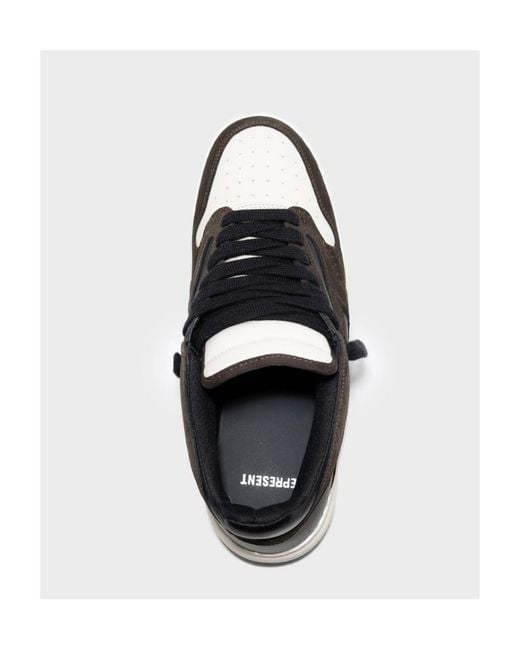 Represent Black Reptor Panelled Lace-Up Sneakers for men