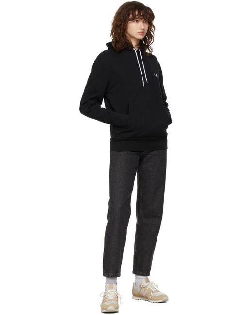 Maison Kitsuné Black Maison Kitsuné Tricolor Fox Patch Hoodie