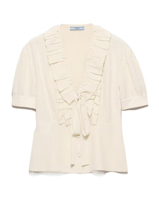 Prada Natural Marocain Shirt