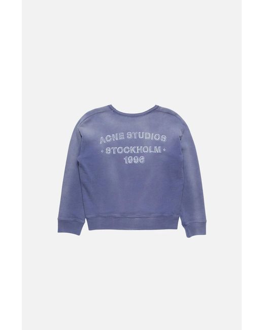 Acne Blue Sprayed Logo Sweatshirt for men
