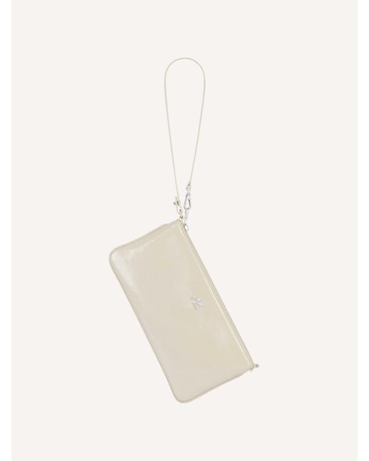 Courreges White Logo-Plaque Zipped Pouch