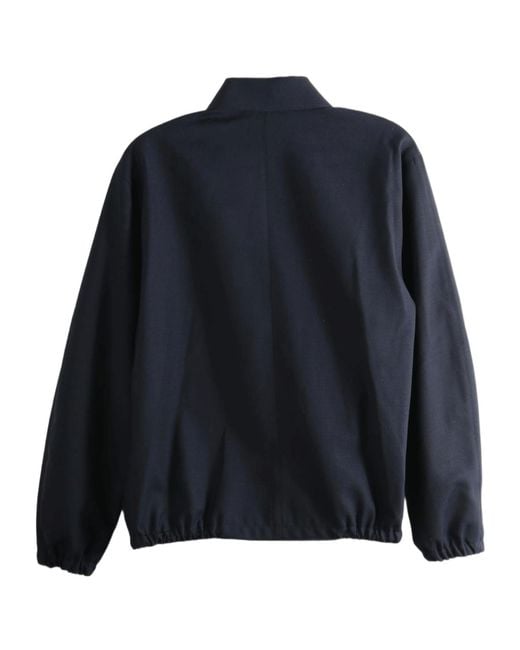 Auralee Blue Hopsack Zip Blouson