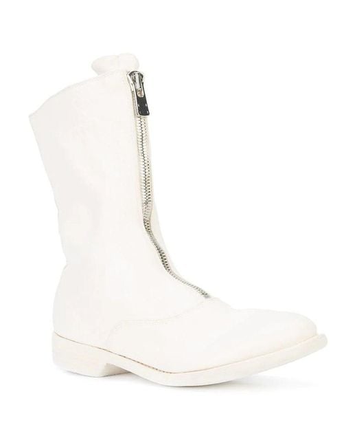 Guidi White 310 Front Zipper Boots