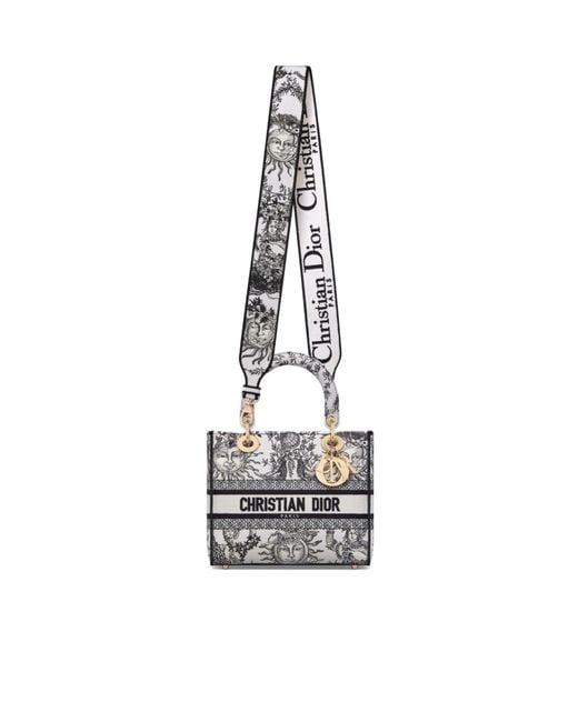 Dior White Medium Lady D-Lite Shoulder Bag