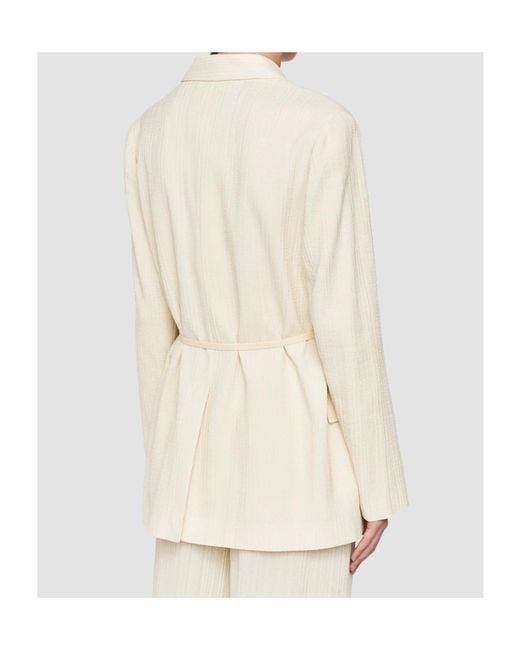 Joseph Natural Gibellina Amelot Belted Jacquard Blazer