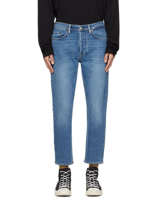 Acne Blue High-Rise Cropped Jeans for men