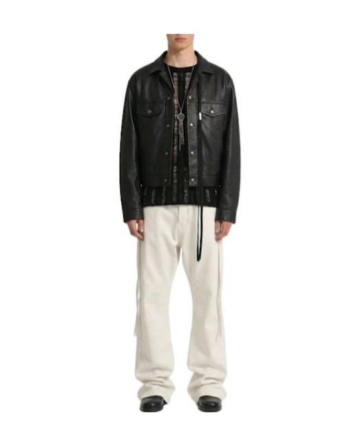 Ann Demeulemeester Black Raf 5-Pocket Standard Leather Jacket for men