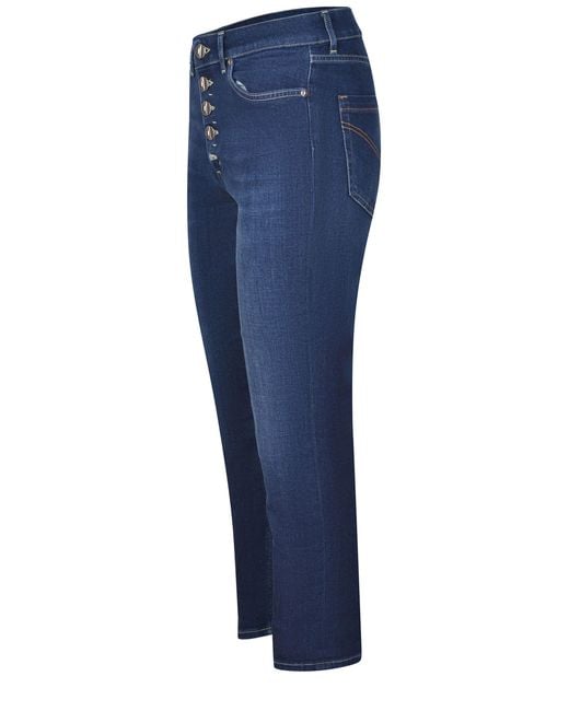 Dondup Blue Buttoned Cropped Jeans