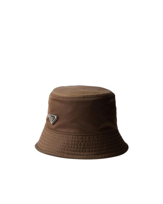 Prada Brown Re-Nylon Bucket Hat for men