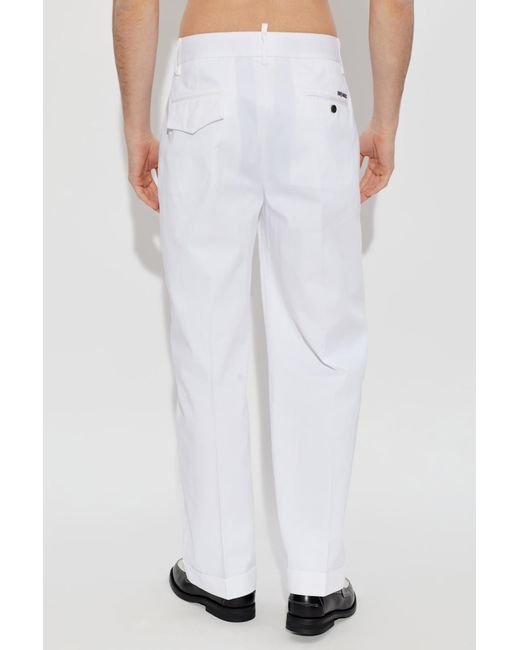 DSquared² White Monkey Business Snatch Pants for men