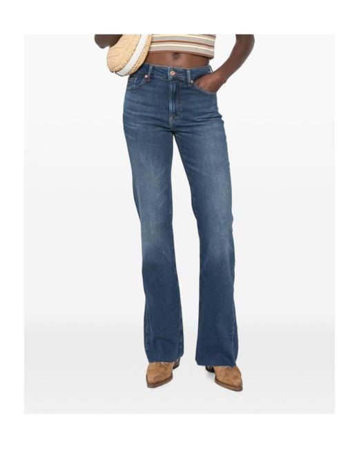 7 For All Mankind Blue Belt-Loop Jeans