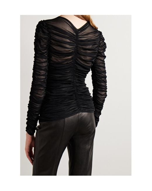 Khaite Black Pleated Top