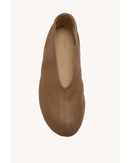 The Row Brown Stella Leather Loafers