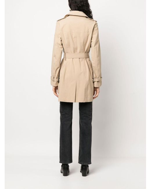 Save The Duck Natural Double-Breasted Lightweight Trench Coat