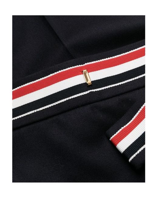 Thom Browne Blue Striped Band Cropped Trousers for men