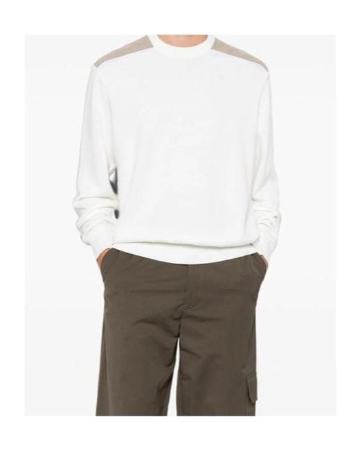 Paul & Shark Natural Contrast-Panel Crew-Neck Sweater for men