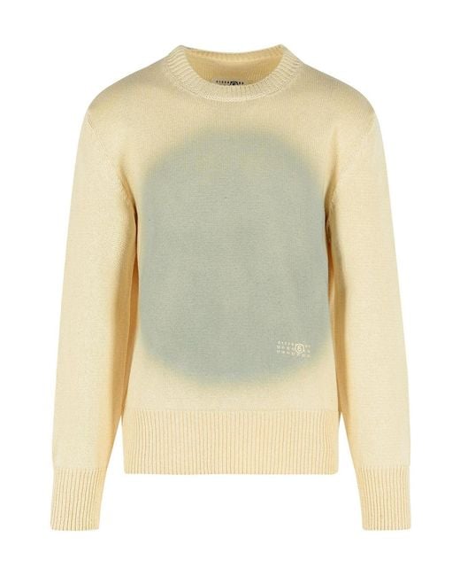 MM6 by Maison Margiela Yellow Numeric Printed Crewneck Jumper for men