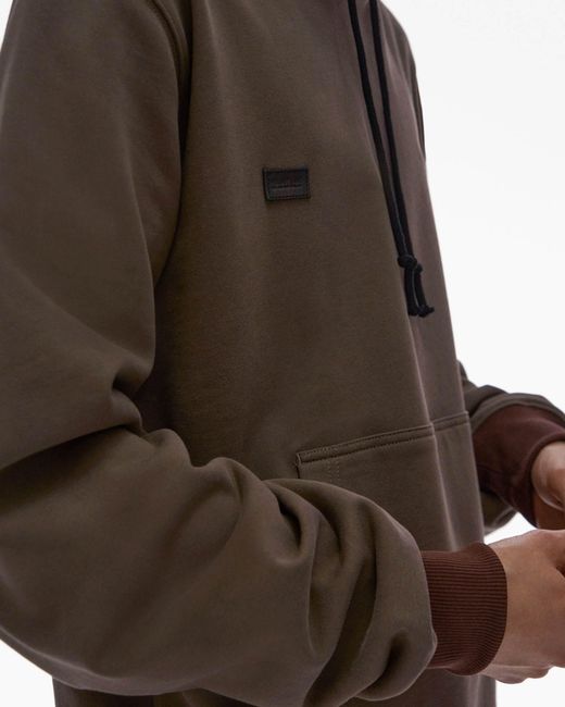 Helmut Lang Brown Logo Patch Drawstring Hoodie for men
