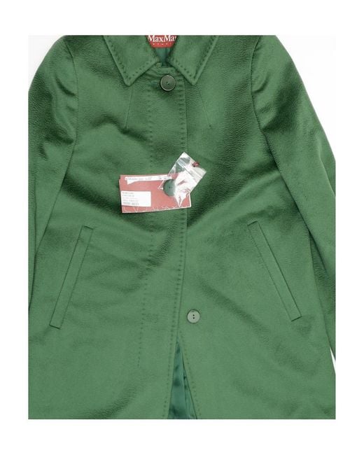 Max Mara Green Ciro Logo Coat