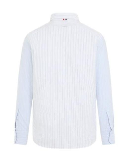 Thom Browne White Stripe Panel Button-Down Shirt for men