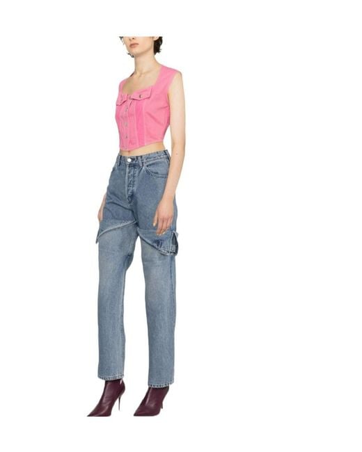 Ambush Pink Denim Top