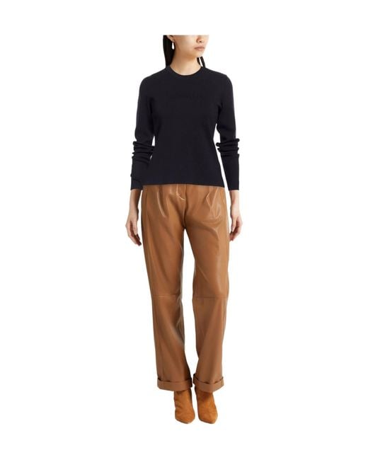 Max Mara Blue Simple Solid-Color Knitted Sweater