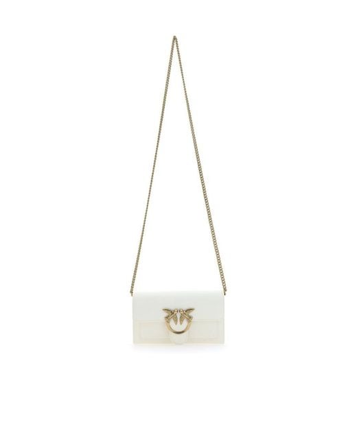 Pinko Metallic Love One Chain Linked Crossbody Bag