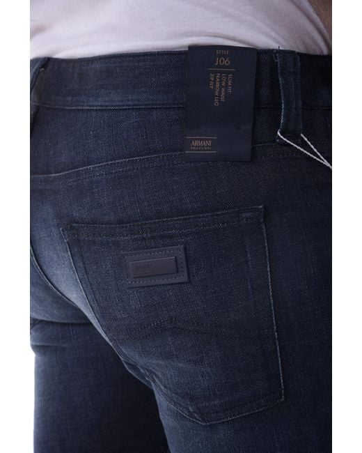 Armani Collezioni Blue Cotton Jeans for men