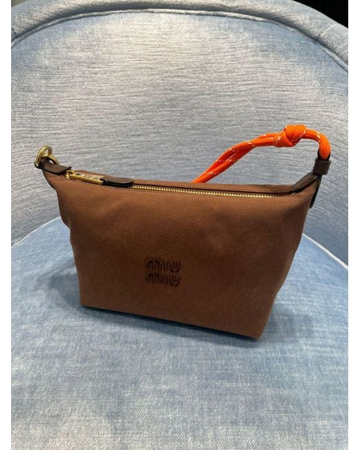 Miu Miu Brown Gabardine Clutch