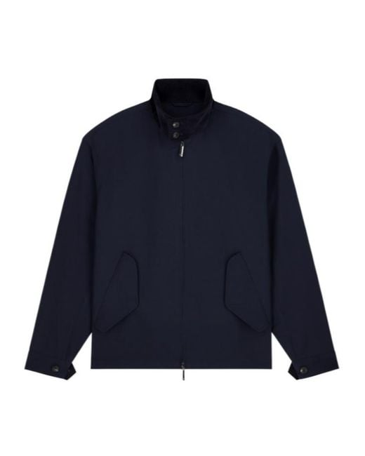 Emporio Armani Blue Blouson Jacket With High Collar And Angled Flap Pockets for men