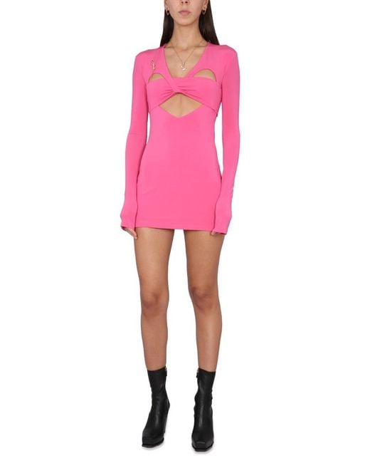 Ambush Pink Cut-Out Detailed Mini Dress