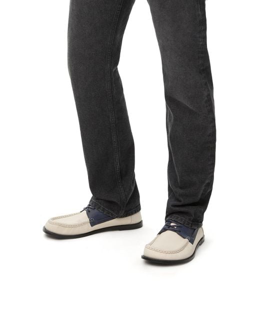 Loewe Blue Campo Boat Shoes for men